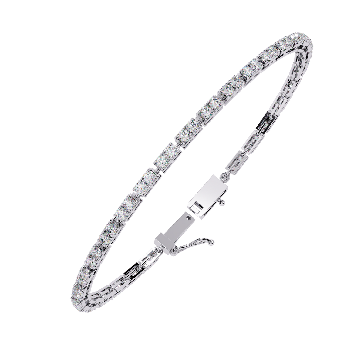 Round Cut Moissanite Diamond Continuous Modern Tennis Bracelet - View 10