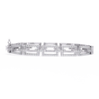 Round Cut Moissanite Diamond Open Link Statement Bracelet - View 7