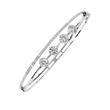 Four Round Moissanite Diamond Station Bangle Bracelet Pave Accent - View 4