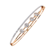 Four Round Moissanite Diamond Station Bangle Bracelet Pave Accent - View 3
