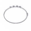 Four Round Moissanite Diamond Station Bangle Bracelet Pave Accent - View 10