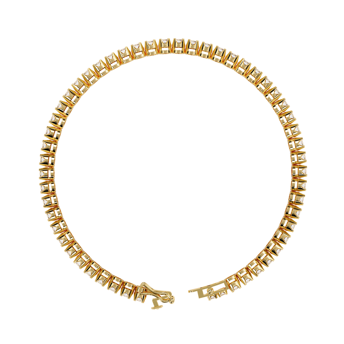 Round Cut Moissanite Diamond Aurora Luxe Tennis Bracelet - View 8