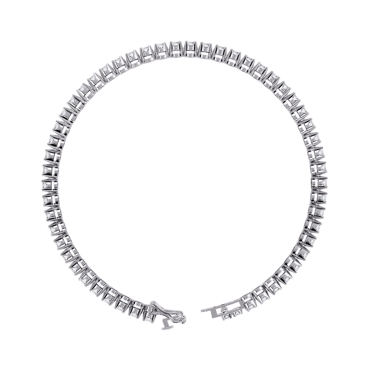 Round Cut Moissanite Diamond Aurora Luxe Tennis Bracelet - View 10