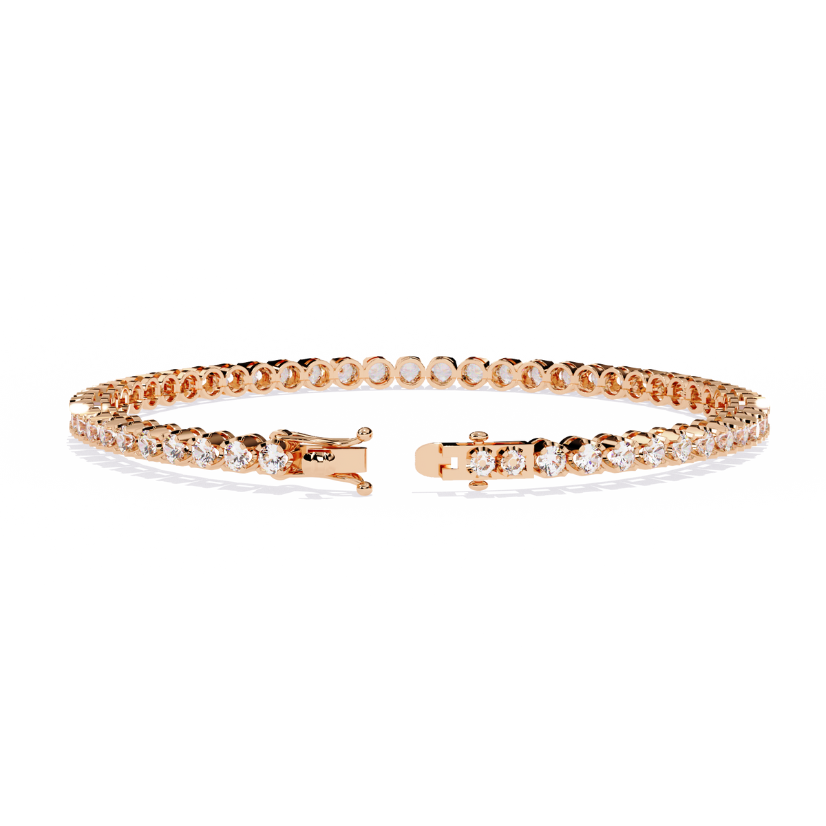 Round Cut Moissanite Diamond Aurora Luxe Tennis Bracelet - View 6