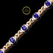 Oval Blue Lab Diamond Sapphire Infinity Link Bracelet - View 6