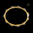 Oval Blue Moissanite Diamond Sapphire Infinity Link Bracelet - View 2