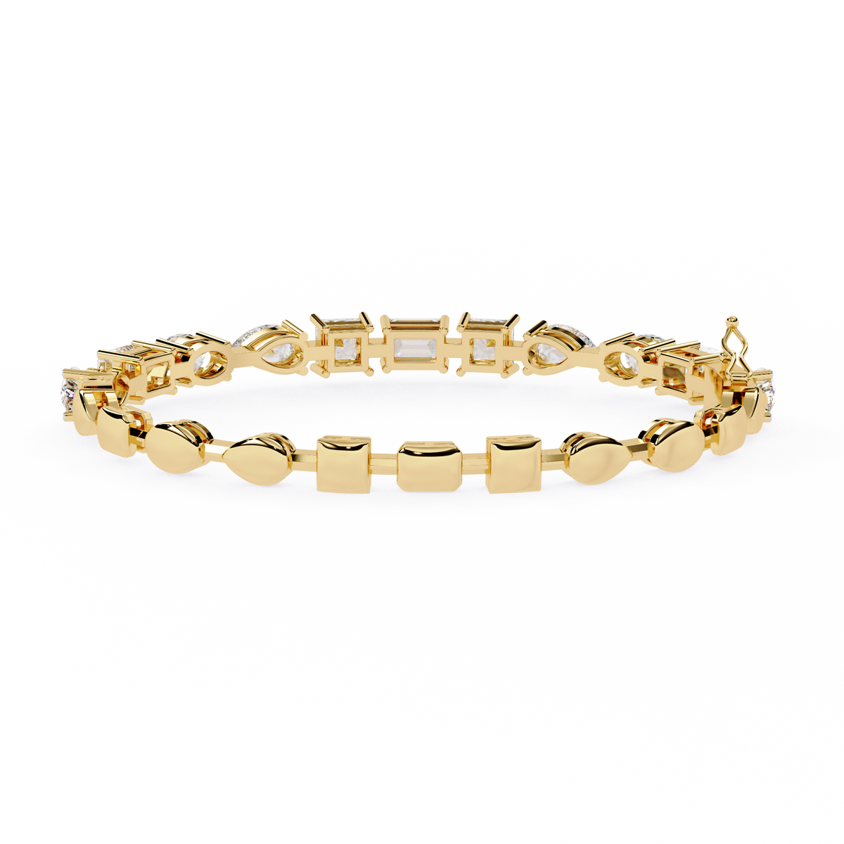 Mixed Shape Moissanite Diamond Statement Tennis Bracelet - View 8
