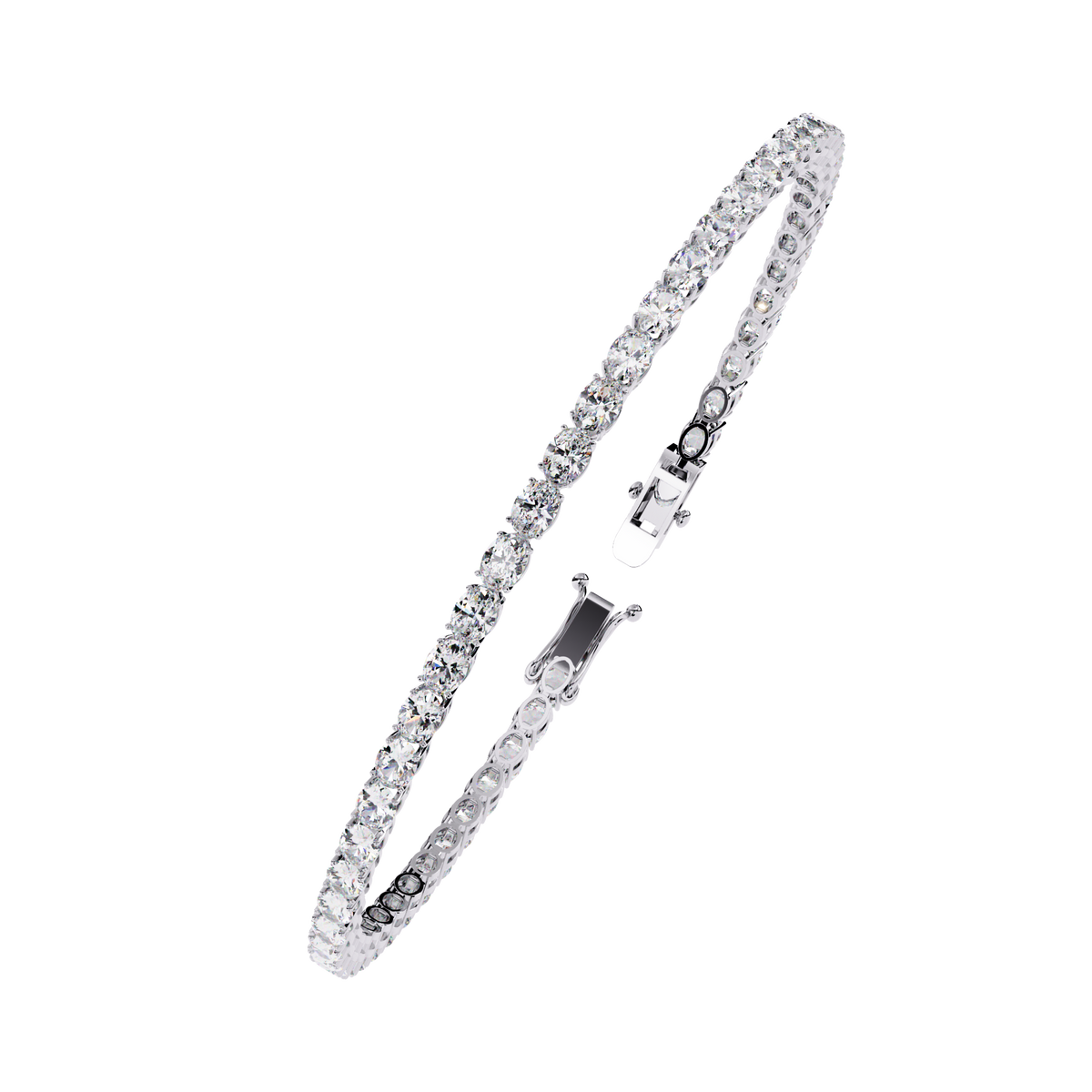 Round Cut Moissanite Diamond Classic Tennis Bracelet with Sparkling Timeless - View 4
