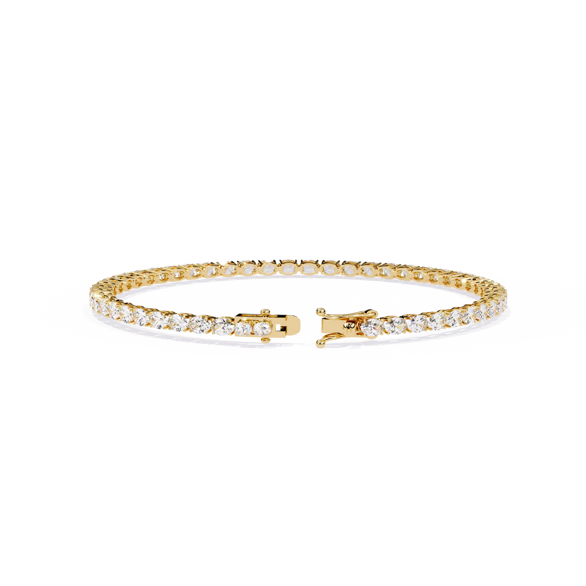 Round Cut Moissanite Diamond Classic Tennis Bracelet with Sparkling Timeless - View 5