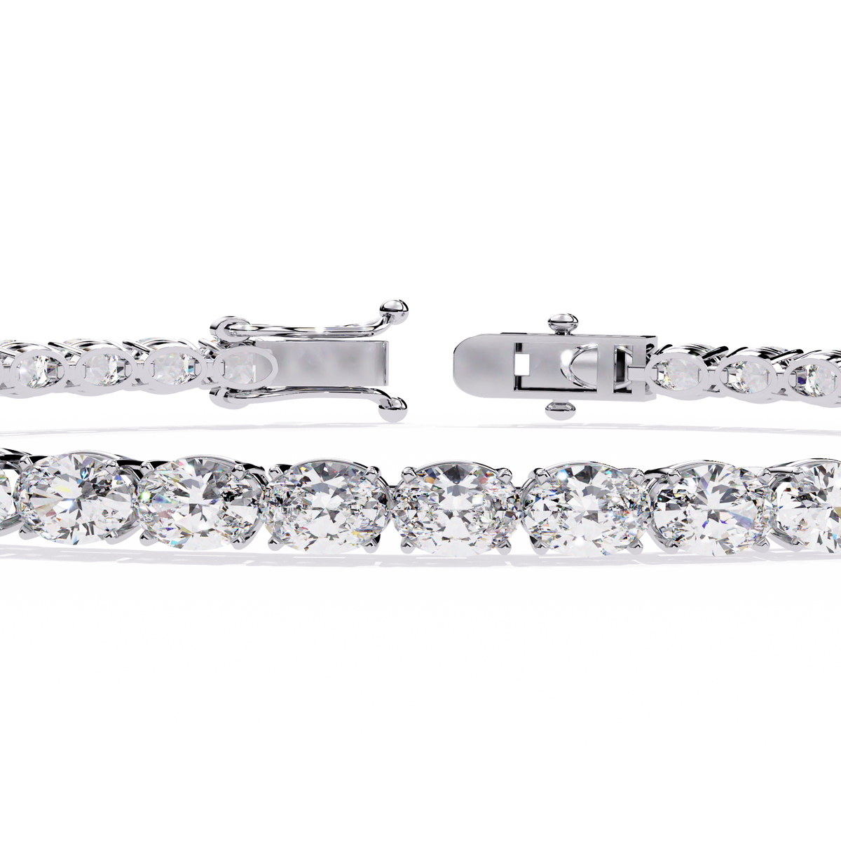 Round Cut Moissanite Diamond Classic Tennis Bracelet with Sparkling Timeless - View 10