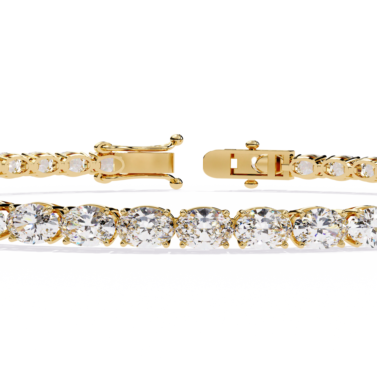 Round Cut Moissanite Diamond Classic Tennis Bracelet with Sparkling Timeless - View 8