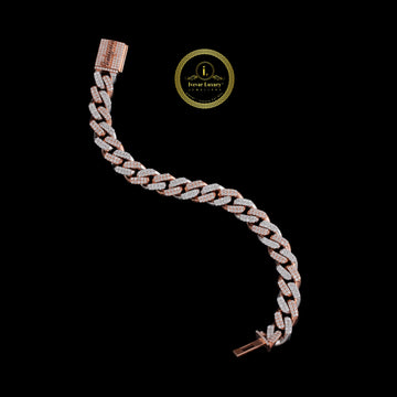 Personalized Rose Gold Moissanite Diamond Custom Bracelet by Ivevar