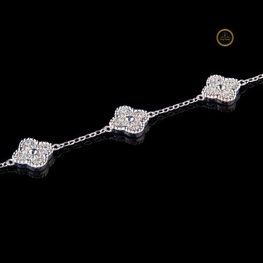 VVS Lab Diamond Flower Bangle Elegant Bridal Jewelry Gift