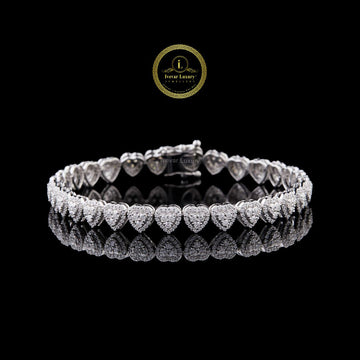 Heart Diamond Bangle Bracelet - VVS1 Moissanite Bridal Jewelry by Ivevar Luxury
