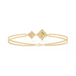 Round Cut Moissanite Diamond Geometric Square Double Chain Bracelet - View 2