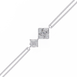 Round Cut Moissanite Diamond Geometric Square Double Chain Bracelet - View 7