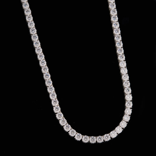 Hip Hop Lab Grown Tennis Chain 925 Solid Silver Iced Out Necklace for Men