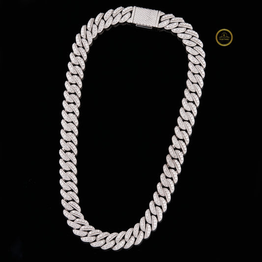 New Arrival VVS Moissanite  Heavy Iced Out Cuban Link Chain Sterling Silver 925 Moissanite Hip Hop Men's Jewelry by Ivevar