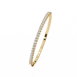 Round Lab Diamond Tennis Bangle Bracelet Prong Setting - View 5