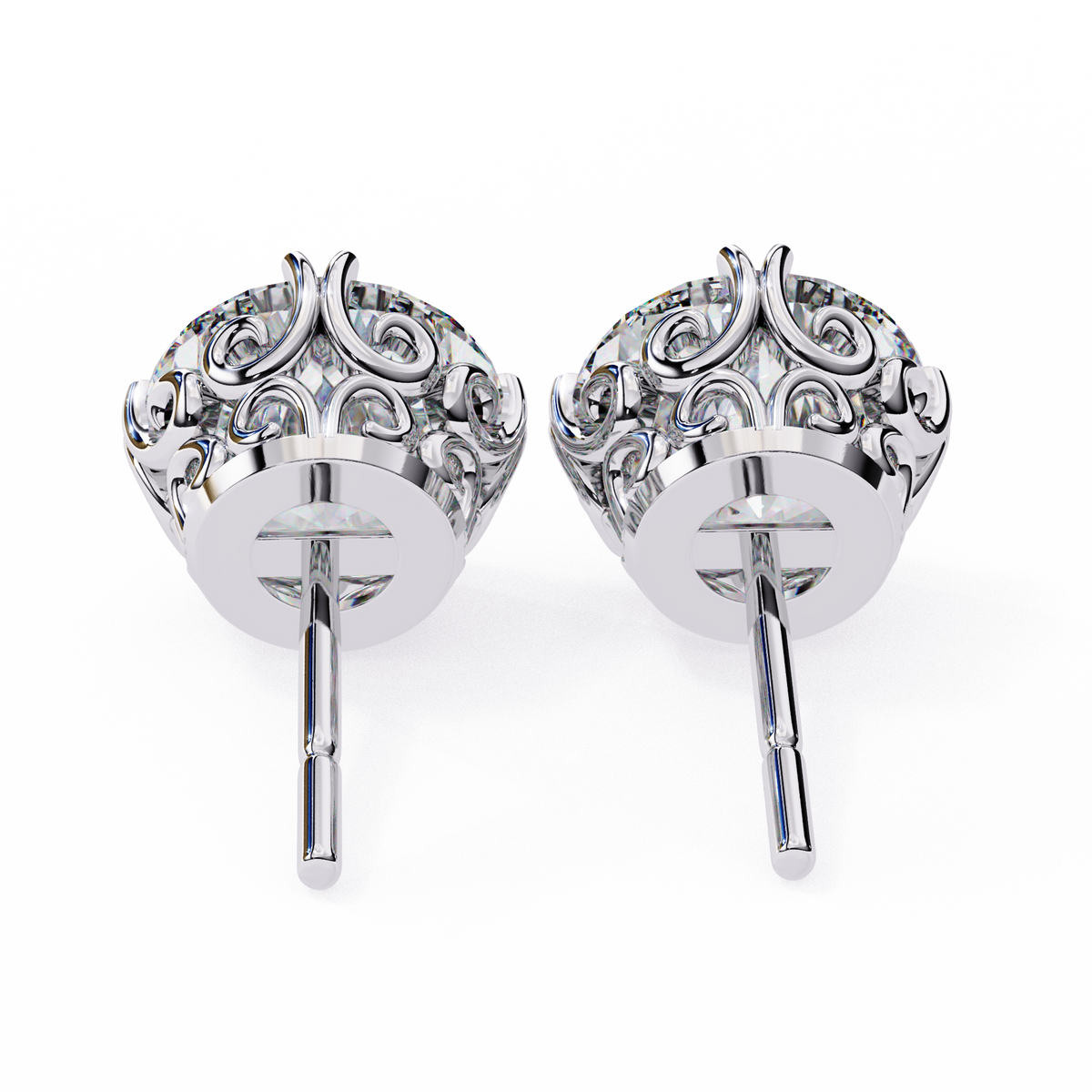 Elegant Classic Round Cut Solitaire Moissanite Diamond Earrings with Premium Prong Setting - View 10