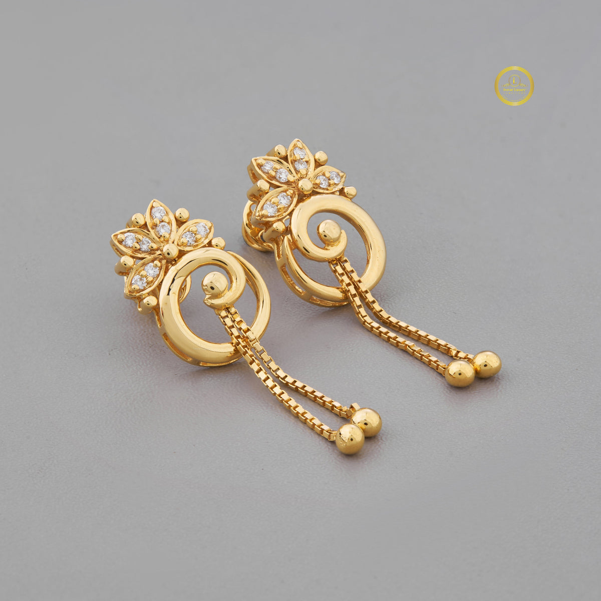Floral Crown Geometric Silhouette Everyday Lab Diamond Earrings Featuring Accent - View 2