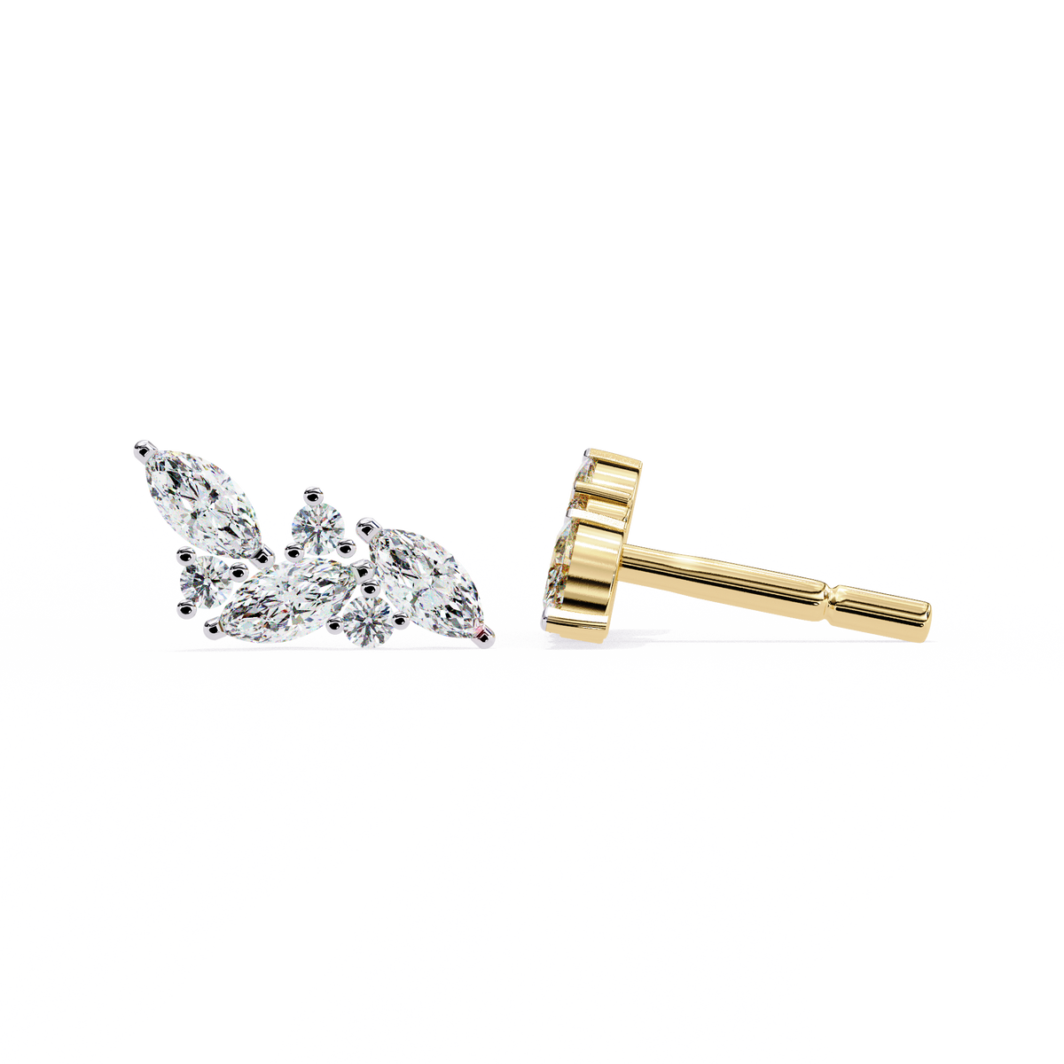 Luxury Finest Moissanite Created Diamond Marquise Leaf Climber Earring for Birthday Gift - View 4