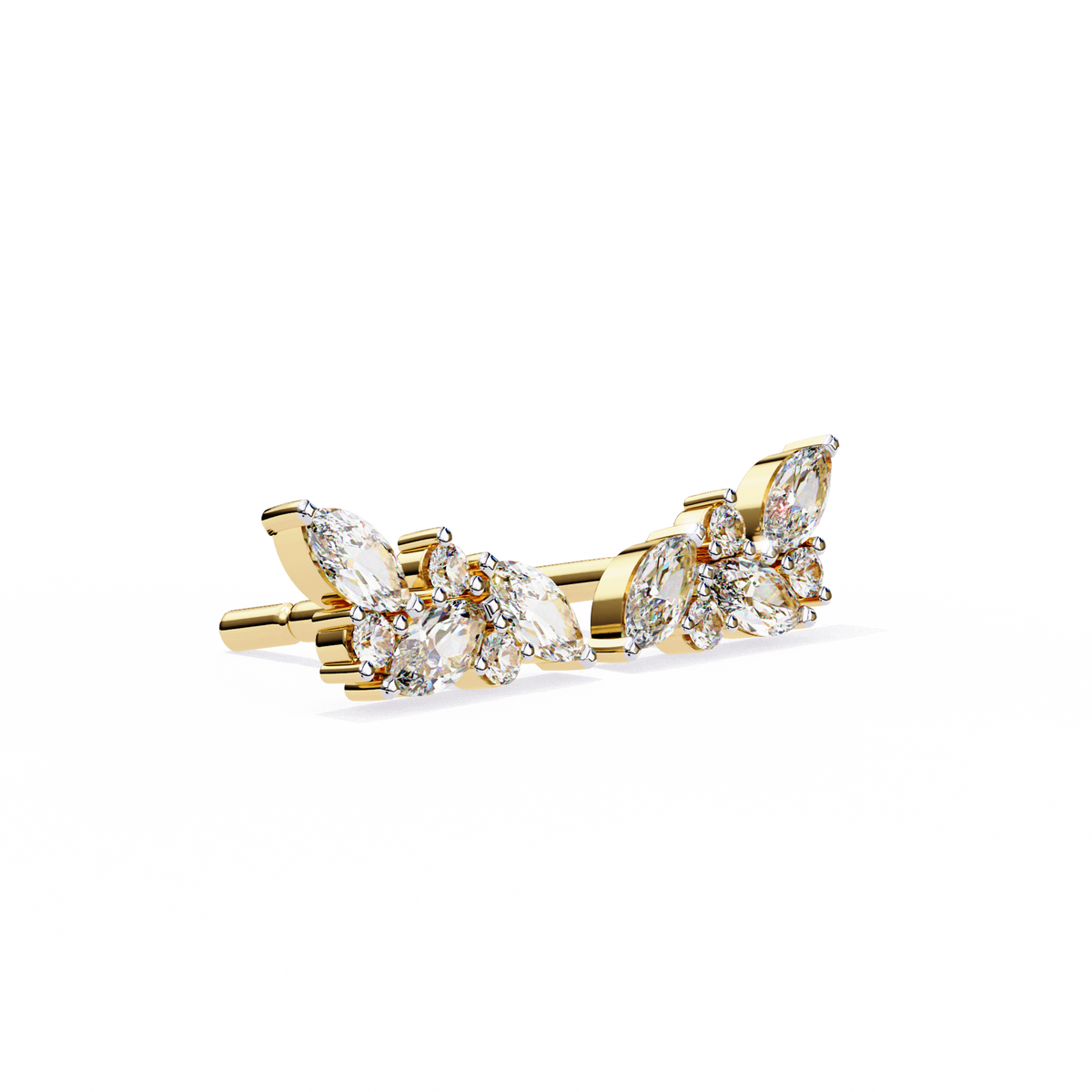 Luxury Finest Moissanite Created Diamond Marquise Leaf Climber Earring for Birthday Gift - View 9