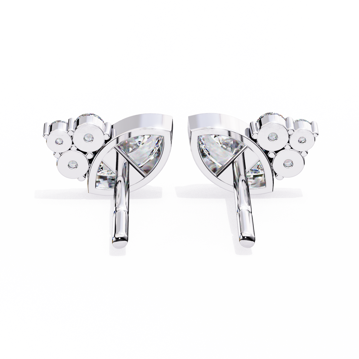 Exquisite Marquise Moissanite Diamond Cluster Stud Earrings in Bezel Setting for Timeless Elegance - View 10