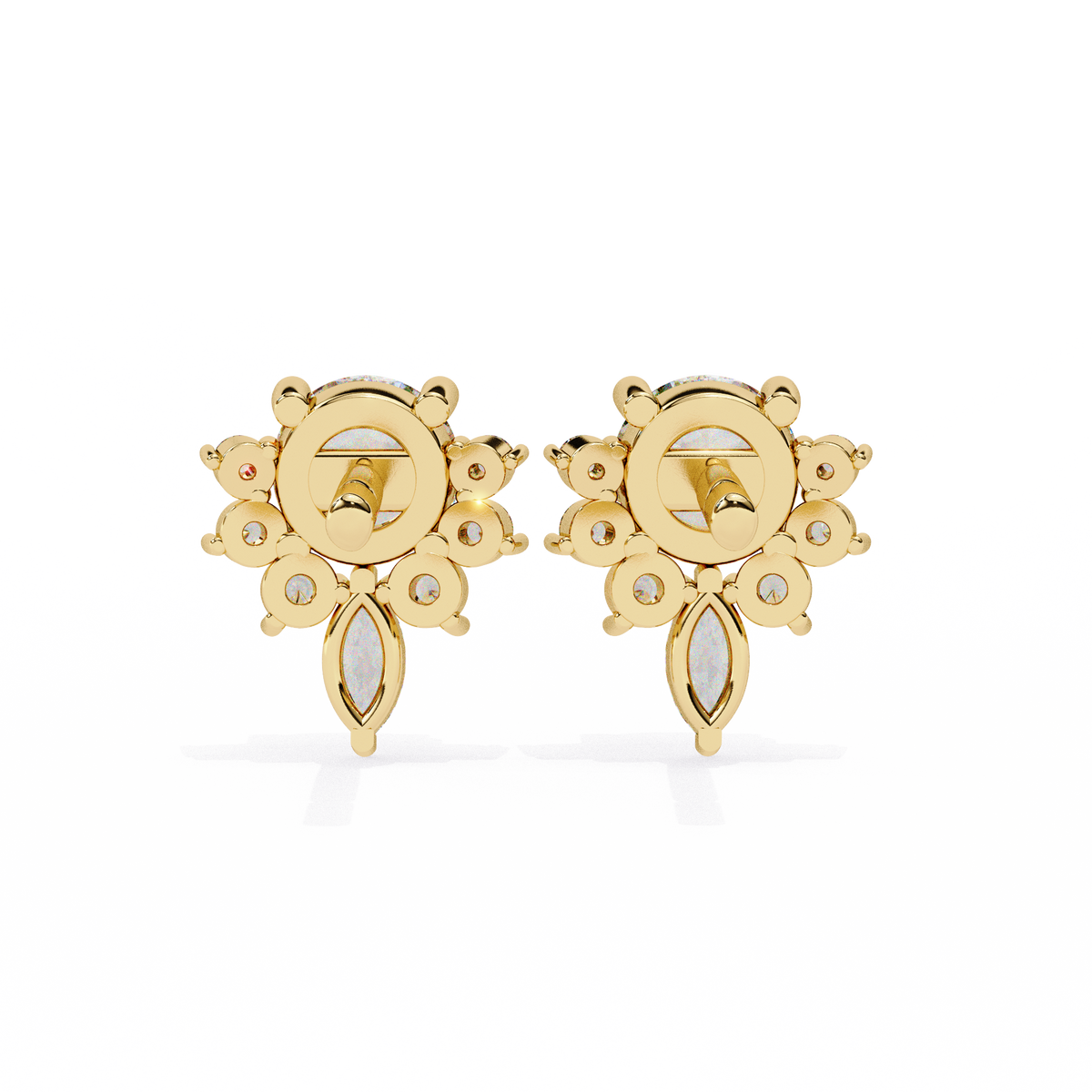 Sustainable Sparkle Top Luxury Round Cut Moissanite Diamond Earring For Soft Corner - View 5