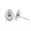 Luxury Moissanite Created Pear Shaped Halo Stud Earrings Perfect for Special Occasions - View 7