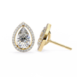 Luxury Moissanite Created Pear Shaped Halo Stud Earrings Perfect for Special Occasions - View 5