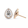 Luxury Moissanite Created Pear Shaped Halo Stud Earrings Perfect for Special Occasions - View 6