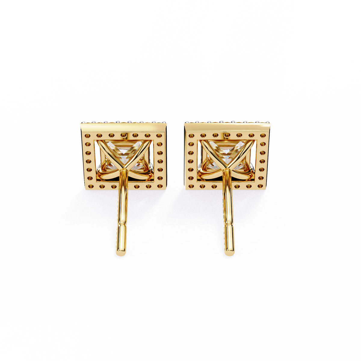 Precious Adornments Moissanite Princess Cut Diamond Earrings Unparalleled Elegance - View 5