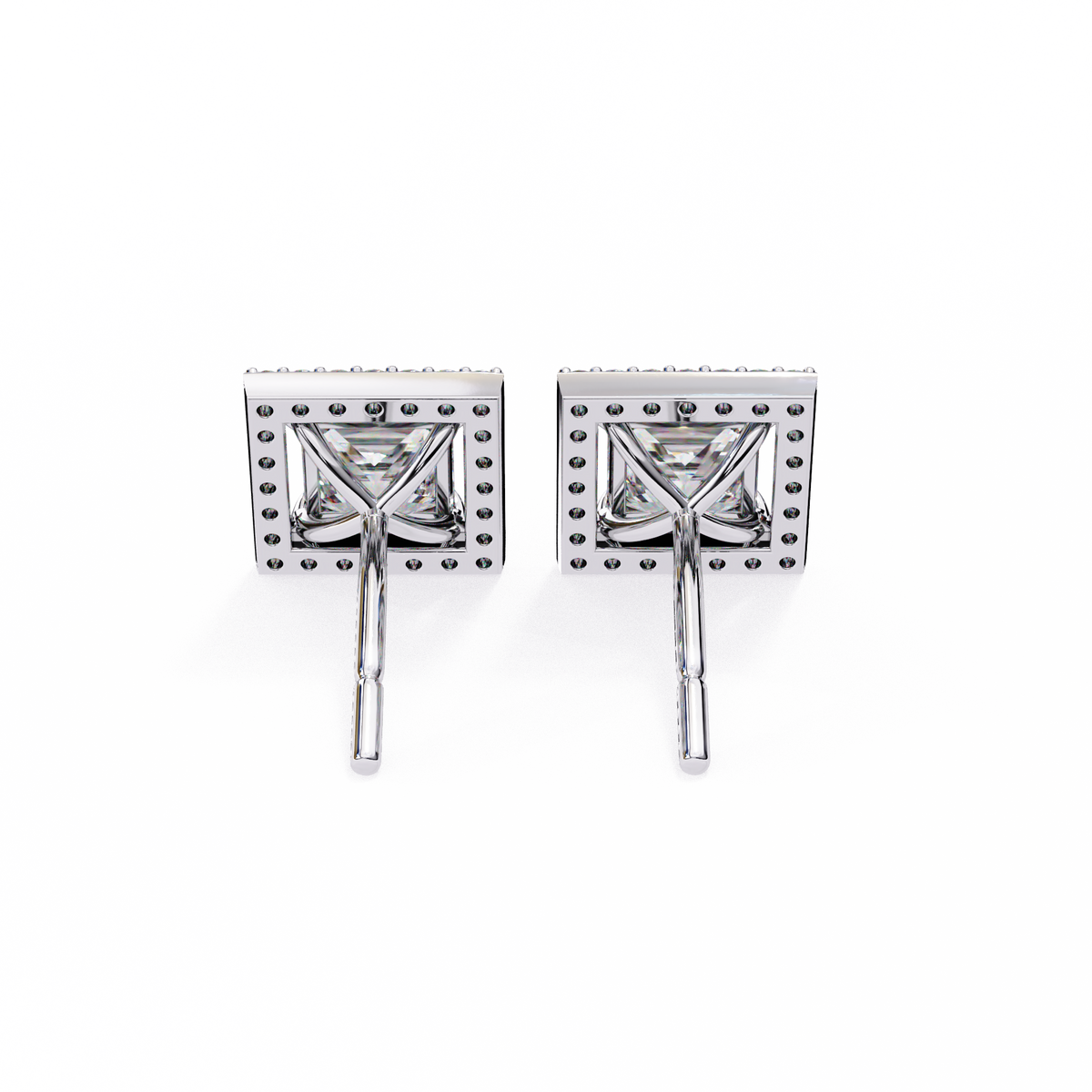 Precious Adornments Moissanite Princess Cut Diamond Earrings Unparalleled Elegance - View 6