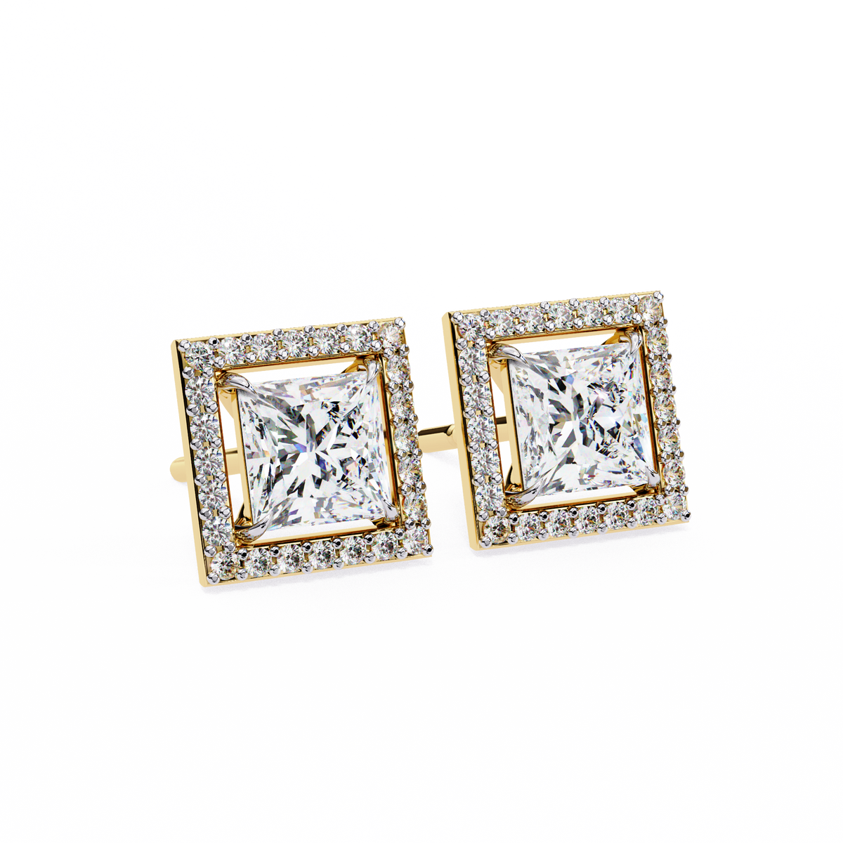 Precious Adornments Moissanite Princess Cut Diamond Earrings Unparalleled Elegance - View 9