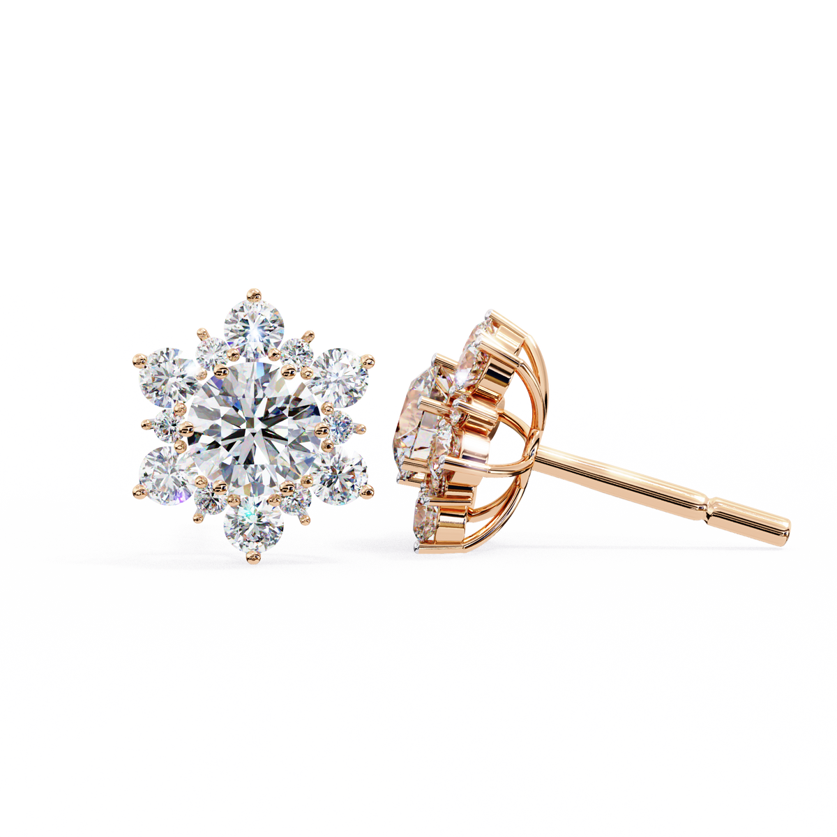 Bespoke Luxury Moissanite Round Cut Diamond Earring Handcrafted Excellence For Her - View 3