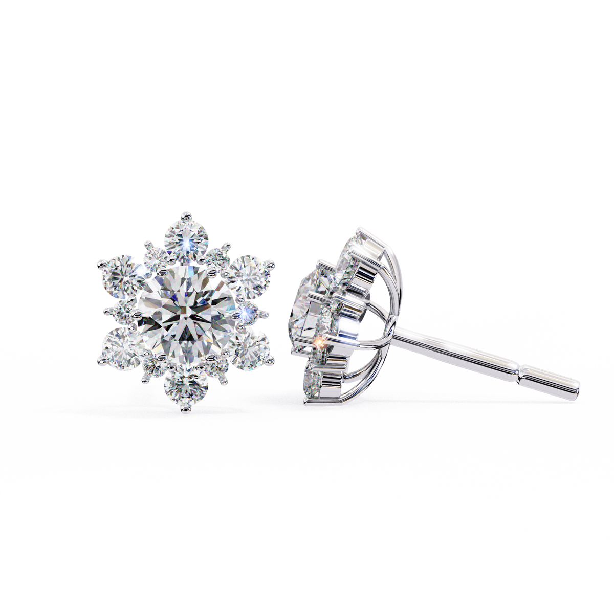 Bespoke Luxury Moissanite Round Cut Diamond Earring Handcrafted Excellence For Her - View 2