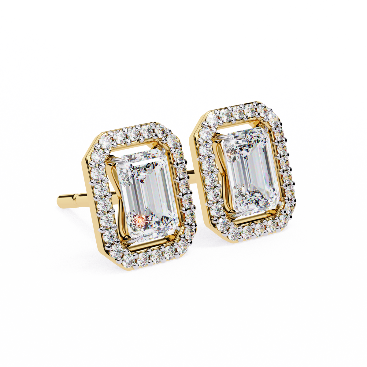 Moissanite Emerald Cut Diamond Stud Earring The Ultimate Everyday Luxury For Mine - View 10