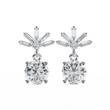 Stunning Lab Created Diamond Baguette and Round Brilliant Harmony Earring - View 8