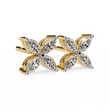 Contemporary Luxury Marquise Cut Moissanite Diamond Four Petal Floral Stud Earring - View 2