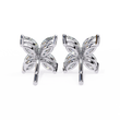 Contemporary Luxury Marquise Cut Moissanite Diamond Four Petal Floral Stud Earring - View 9