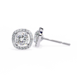 Exquisite Moissanite Cushion Halo Stud Earrings Featuring Round Brilliant Center Stones - View 7
