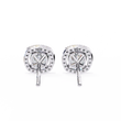 Exquisite Moissanite Cushion Halo Stud Earrings Featuring Round Brilliant Center Stones - View 10