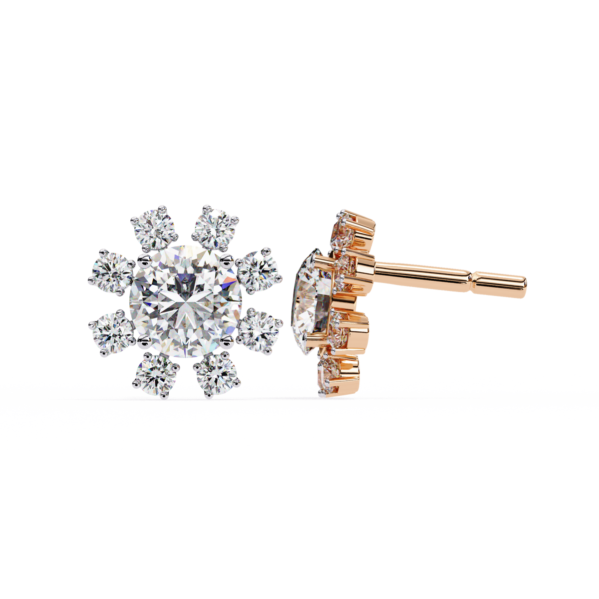 Luxury Round Moissanite Diamond Unmatched Brilliance & Craftsmanship Earring in Round Cut - View 3