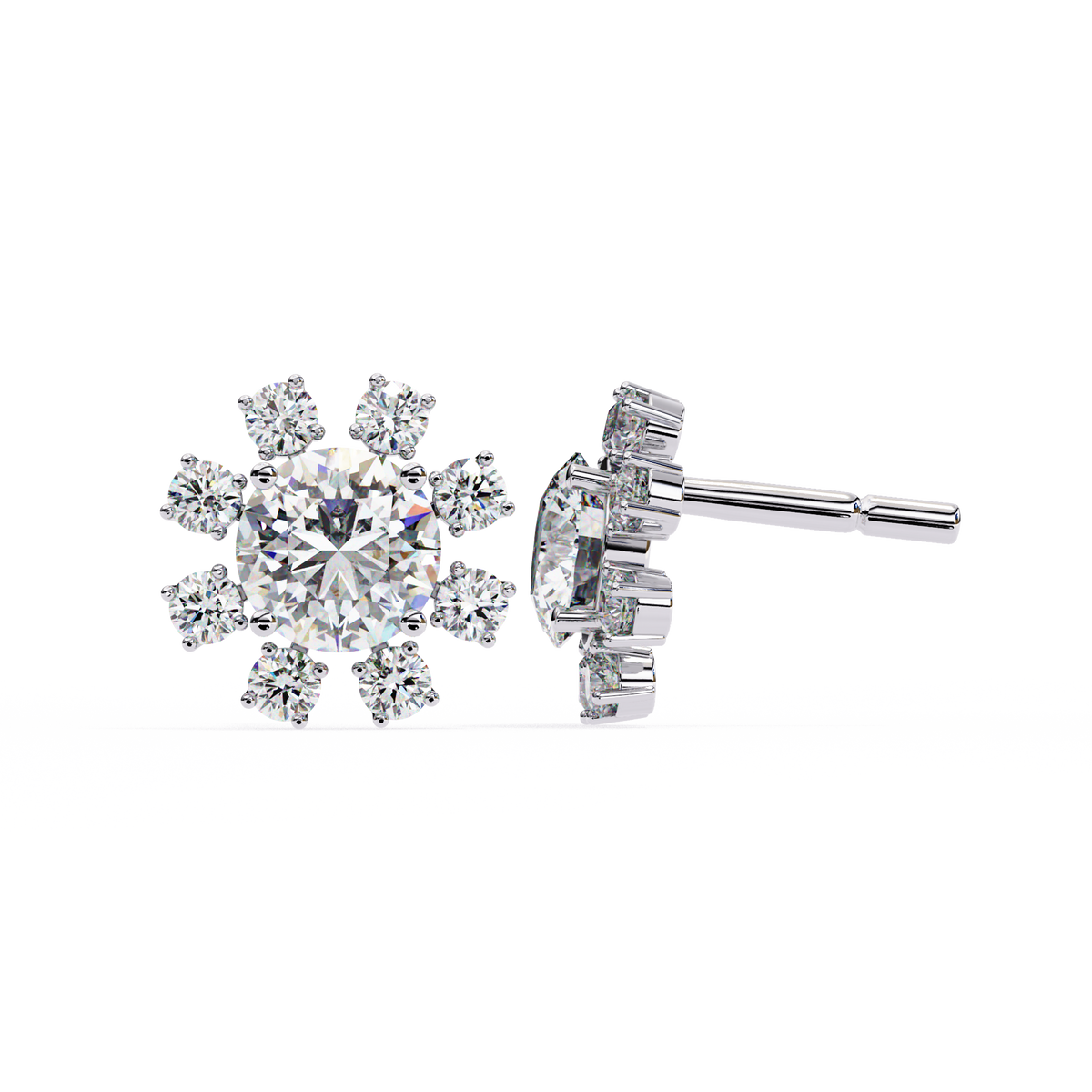 Luxury Round Moissanite Diamond Unmatched Brilliance & Craftsmanship Earring in Round Cut - View 4