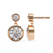 Sophisticated Moissanite Bezel Set Radiant Round Diamond Earring for the Discerning - View 4