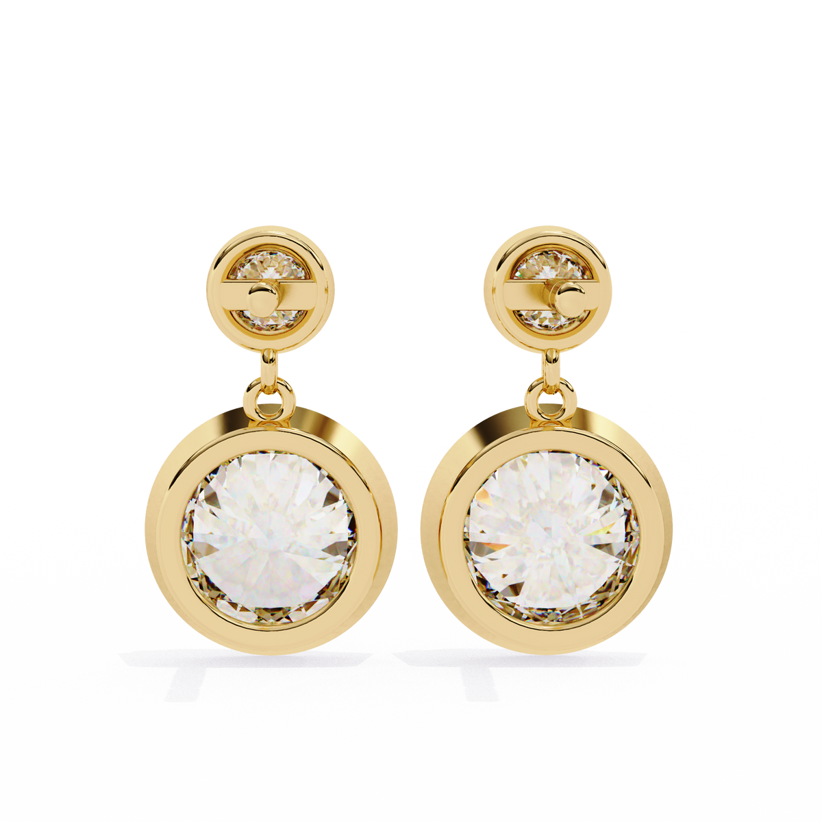 Sophisticated Moissanite Bezel Set Radiant Round Diamond Earring for the Discerning - View 8