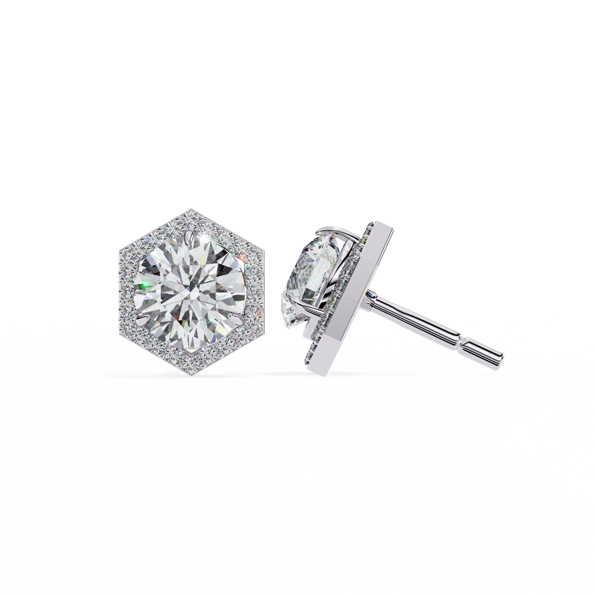 Ethical Luxury Best Moissanite Round Cut Diamond Earring for Conscious Girl - View 5