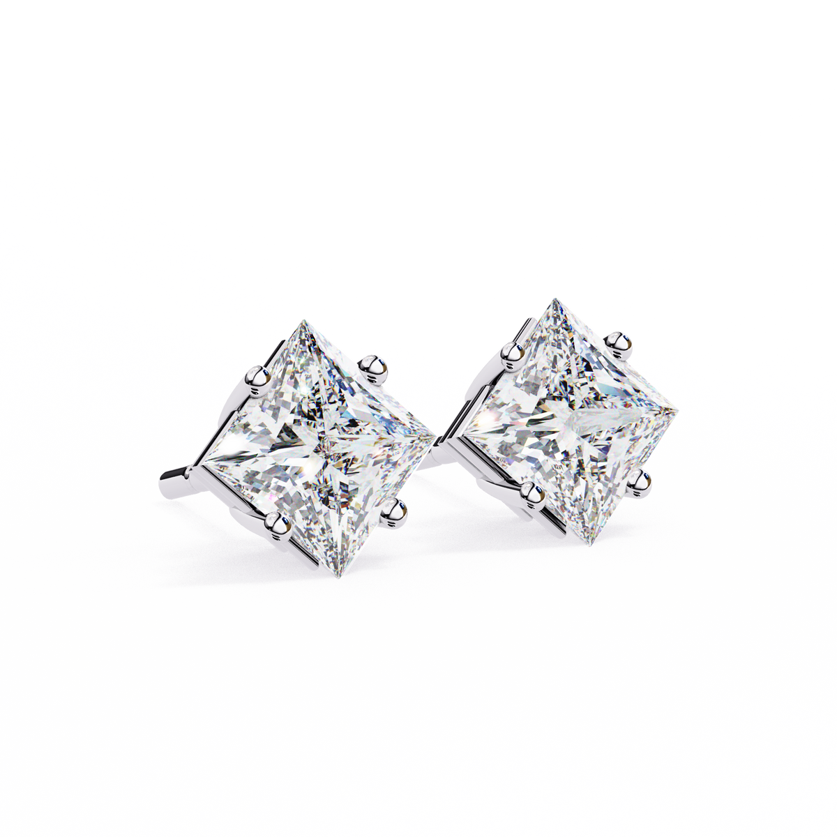 Timeless Princess Cut Moissanite Diamond Earrings Ethical Brilliance Perfect For Gift - View 4