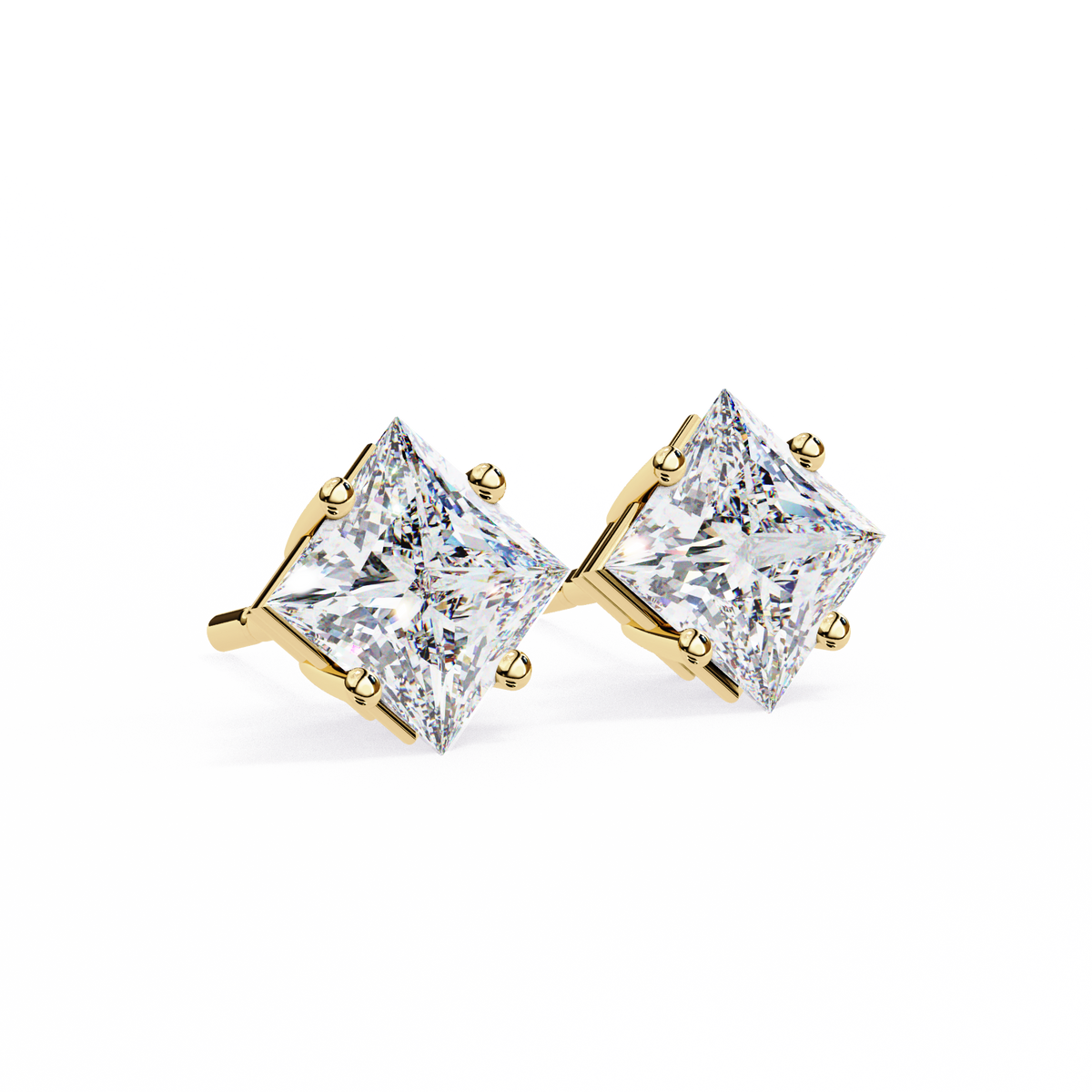 Timeless Princess Cut Moissanite Diamond Earrings Ethical Brilliance Perfect For Gift - View 2